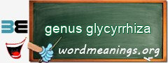 WordMeaning blackboard for genus glycyrrhiza